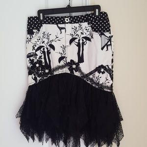 Alberto Makali lace-trimmed skirt